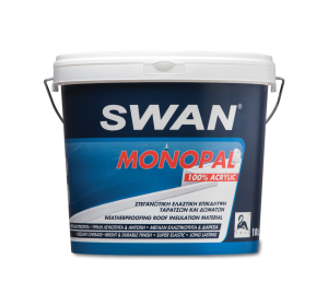 Swan Monopal Ελαστομερές Ακρυλικό Επαλειφόμενο Στεγανωτικό 12kg Λευκό