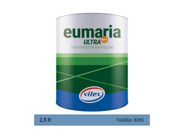 EUMARIA ULTRA MULTI L.BLUE 2,5L- Αυτοκαθαριζόμενο Υφαλόχρωμα, Ναυτιλιακά είδη, χρώματα για μεγάλους χρόνους ελλιμενισμού, γαλάζιο