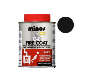 Minos Fire Coat Βερνικόχρωμα Υψηλής Θερμοκρασίας Μαύρο 200ml