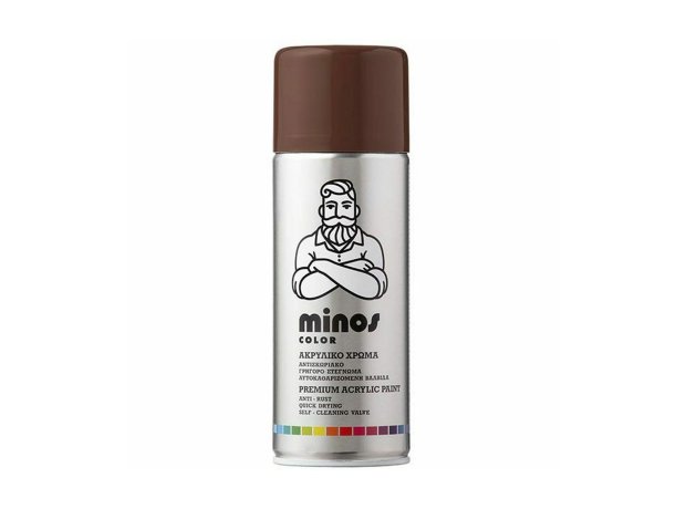 Minos Spray Σπρέι Βαφής Ακρυλικό καφέ 8007 400ml