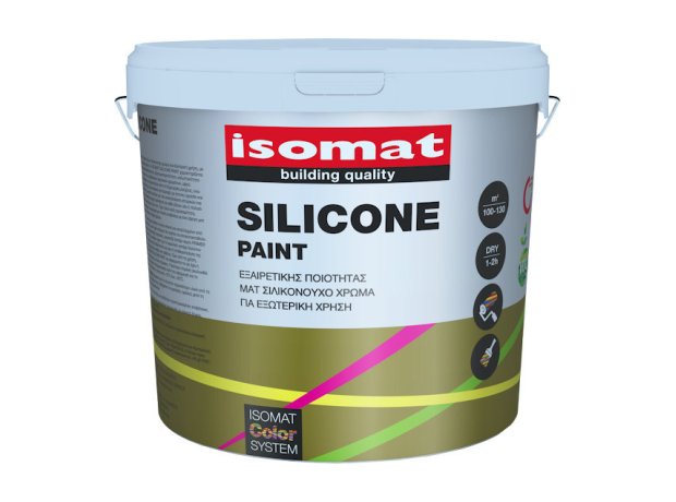 Isomat Silicone Paint Σιλικονούχο Λευκό Χρώμα για Εξωτερική Χρήση 10lt