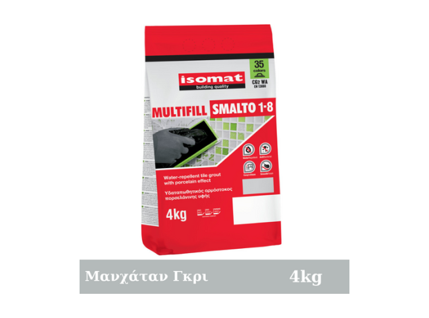 Isomat Multifill Smalto 1-8, 4kg Μανχάταν Γκρι Aρμόστοκος πορσελάνης