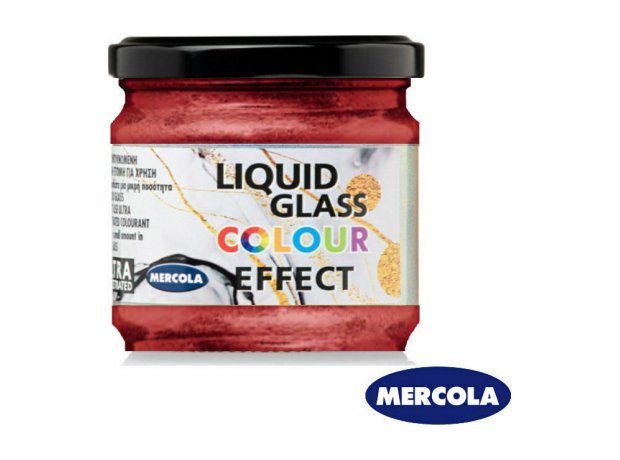 Mercola Liquid Glass Colour Pearl Effect Χρωστικη για Υγρο Γυαλι Κόκκινη Περλε Πάστα 30ml