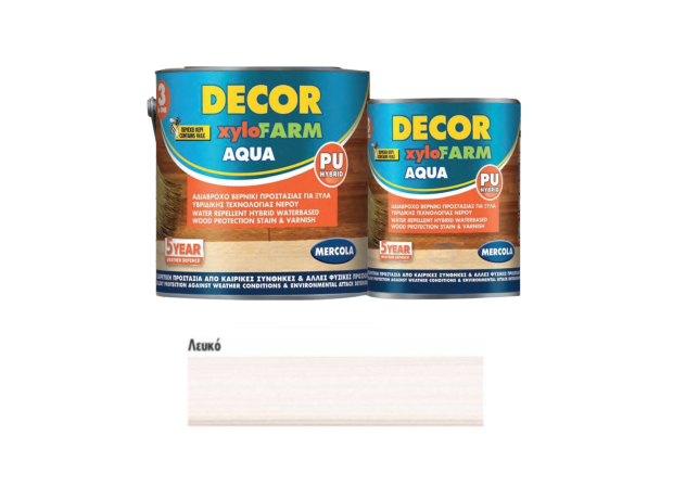 Mercola Decor Xylofarm Aqua Βερνίκι Εμποτισμού Πολυουρεθάνης Νερού Λευκό Ματ 750ml