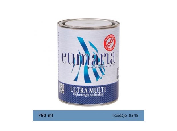 EUMARIA ULTRA MULTI L.BLUE 750ML- Αυτοκαθαριζόμενο Υφαλόχρωμα, Ναυτιλιακά είδη, χρώματα για μεγάλους χρόνους ελλιμενισμού, γαλάζιο