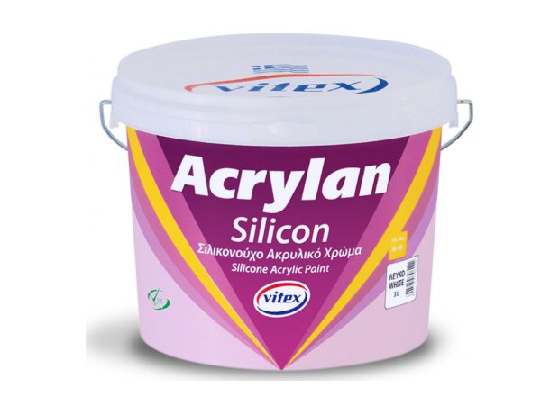 Acrylan Silicon Σιλικονούχο Ακρυλικό Χρώμα Υψηλής Ποιότητας 3lt - Λευκό