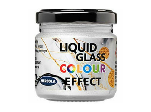 Mercola Liquid Glass Colour Pearl Effect Χρωστικη για Υγρο Γυαλι Λευκή Περλε Σκόνη 90ml