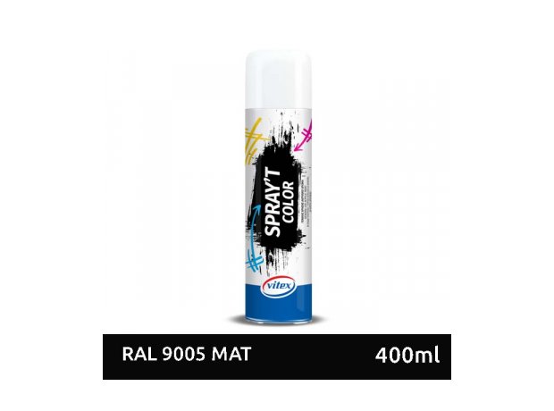 Spray't. Σπρέι ακρυλικής βάσης. Μαύρο ματ, RAL 9005. 400ml