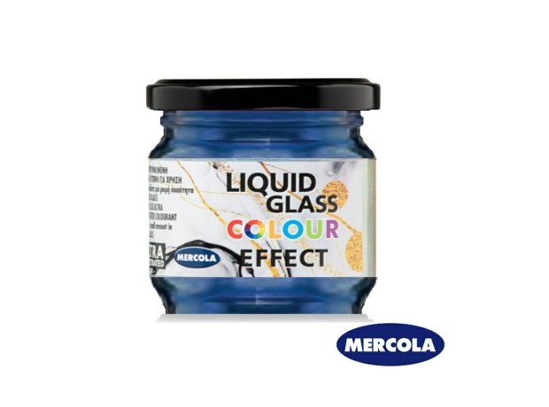 Mercola Liquid Glass Colour Metallic Effect Χρωστικη για Υγρο Γυαλι Μπλε Μεταλλικο Παστα 90ml