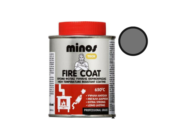 Minos Fire Coat Βερνικόχρωμα Υψηλής Θερμοκρασίας Ασημί 750ml