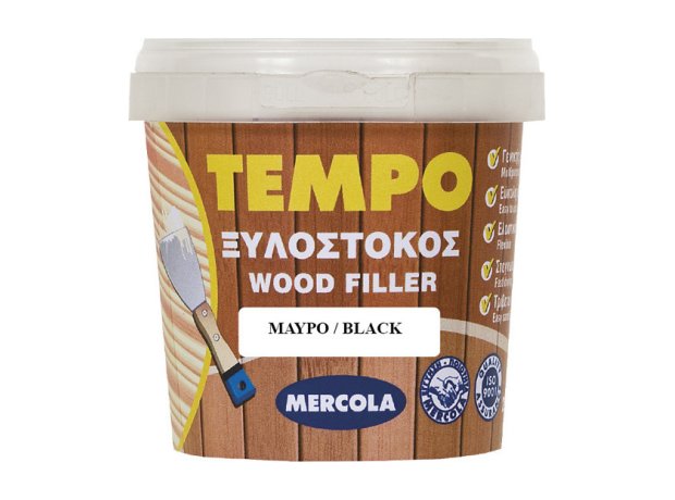 Mercola Tempo Ξυλόστοκος Ακρυλικός / Νερού Μαύρο 200gr