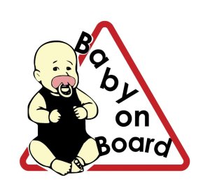 Πινακίδα σήμανσης αυτοκόλλητη "BABY ON BOARD"