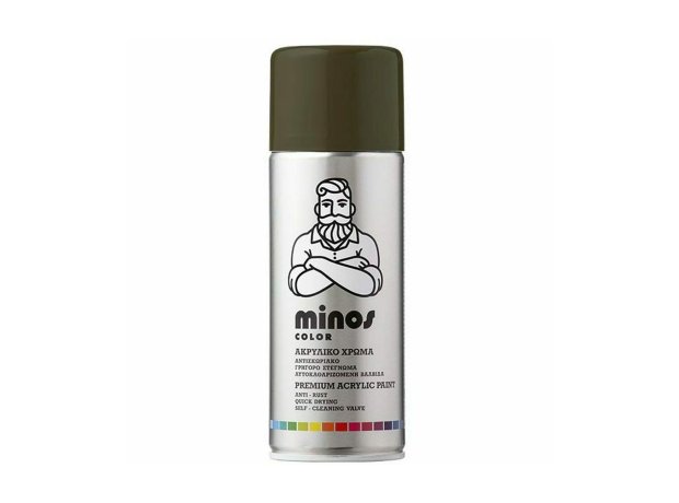 Minos Spray Σπρέι Βαφής Ακρυλικό πράσινο ελιάς 6003 400ml