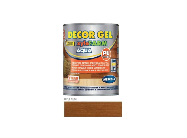 Mercola Decor Xylofarm Aqua Gel Βερνίκι Εμποτισμού Νερού Όρεγκον 2,5lt