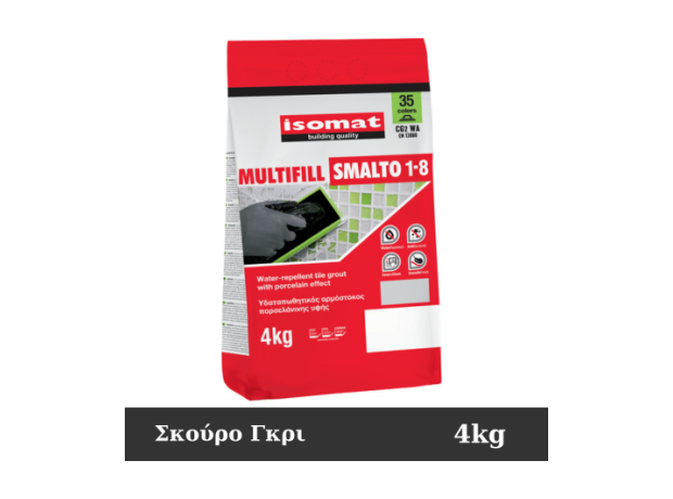 Isomat Multifill Smalto 1-8, 4kg Γκρι Σκούρο Aρμόστοκος πορσελάνης