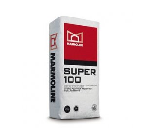 SUPER 100 25kg-Λευκή Ενισχυμένη Ρητινούχα Κόλλα Πλακιδίων