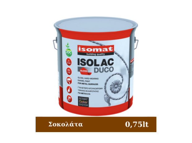 Isomat Βερνικόχρωμα Διαλύτου Isolac Duco 0.75lt Σοκολάτα Γυαλιστερό