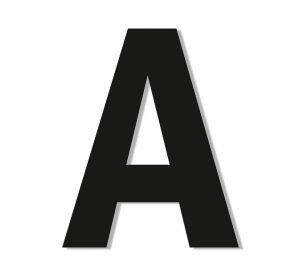 Πινακίδα ABS Γράμμα Α Αλουμίνιο 70x85mm Μαύρο