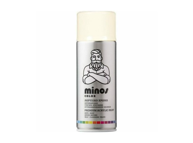 Minos Spray Σπρέι Βαφής Ακρυλικό λευκό κρεμ 9001 400ml