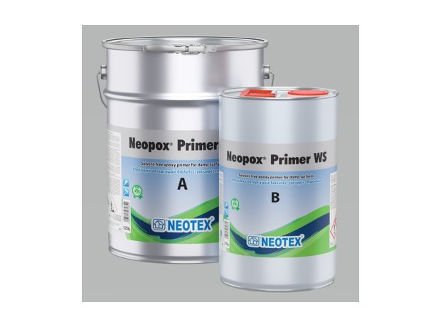 Neotex Neopox Primer WS Διάφανο 1Kg A & B Εποξειδικό Αστάρι Δύο Συστατικών Χωρίς Διαλύτες για Υγρές Επιφάνειες