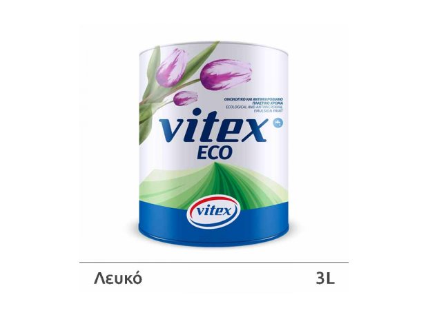 VITEX ECO Λευκό 3lt Οικολογικό Αντιμικροβιακό Πλαστικό Χρώμα