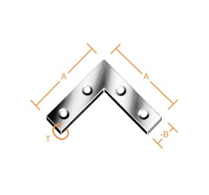 Λαμάκι σύνδεσης γωνιακό γαλβανιζέ 75 x 12mm