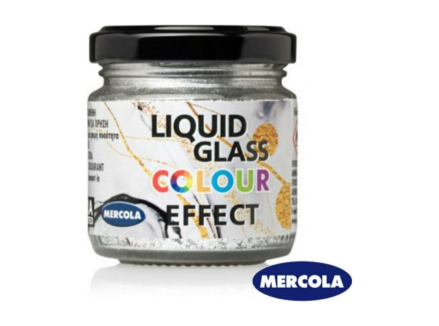 Mercola Liquid Glass Colour Pearl Effect Χρωστικη για Υγρο Γυαλι Λευκή Περλε Πάστα 30ml