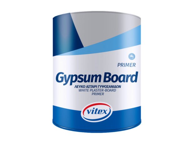 Vitex Gypsum Board Υδατοδιαλυτό Ακρυλικό Αστάρι Γυψοσανίδων Λευκό 3lt