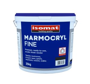 Ακρυλικός Έτοιμος Σοβάς Isomat Marmocryl Fine 1mm Λευκός 25Kg