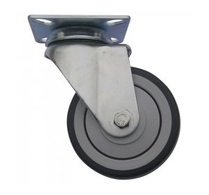 Ρόδα Φ75mm Με πέλμα 65x65mm 60kg Γαλβανιζέ, Γκρι