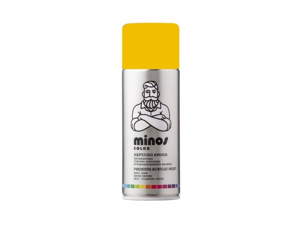 Minos Spray Σπρέι Βαφής Ακρυλικό Traffic Yellow 1023 400ml