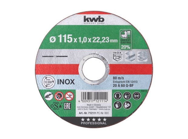 KWB AKKU-TOP Δίσκος Κοπής Μετάλλων-Ατσάλι inox 115x1mm