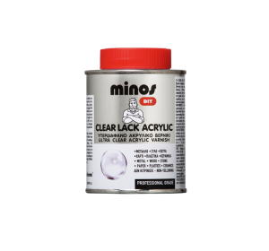 Minos Clear Lack Acrylic Βερνίκι Επιφάνειας Άχρωμο Γυαλιστερό 180ml