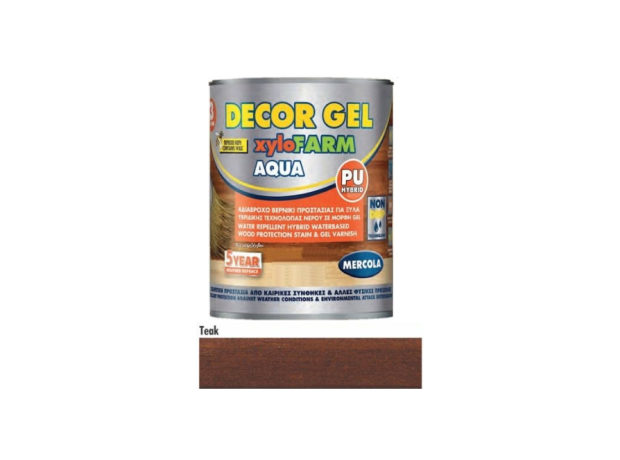 Mercola Decor Xylofarm Aqua Gel Βερνίκι Εμποτισμού Νερού Teak 2.5lt