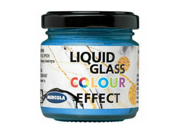 Mercola Liquid Glass Colour Pearl Effect Χρωστικη για Υγρο Γυαλι Μπλε Περλε Πάστα 90ml