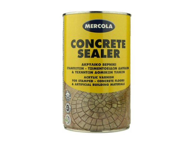 Mercola Concrete Sealer Βερνίκι Επιφάνειας Διαλύτου Άχρωμο Σατινέ 1lt