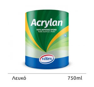 Acrylan 100% Λευκό 750ml-Ακρυλικό Χρώμα Υψηλής Ποιότητας