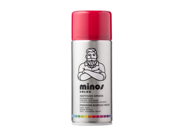 Minos Spray Σπρέι Βαφής Ακρυλικό κόκκινο διαγ/σης 3020 400ml