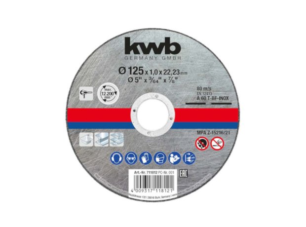 KWB Δίσκος Κοπής Μετάλλων inox 115x1mm