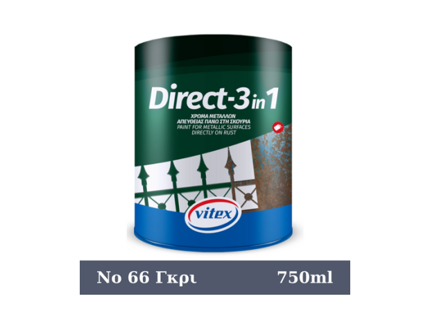 Direct-3 in 1. 750ml Γκρι 66 Gloss Ντουκόχρωμα