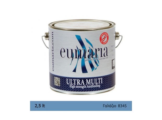 EUMARIA ULTRA MULTI L.BLUE 2,5L- Αυτοκαθαριζόμενο Υφαλόχρωμα, Ναυτιλιακά είδη, χρώματα για μεγάλους χρόνους ελλιμενισμού, γαλάζιο