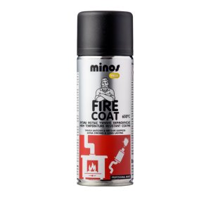 Minos Spray Σπρέι Βαφής Fire Coat Υψηλής Θερμοκρασίας Μαύρο 400ml
