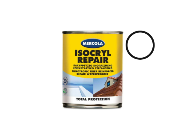 Mercola Isocryl Repair Ελαστομερές Ακρυλικό Επαλειφόμενο Στεγανωτικό 0.75lt Λευκό