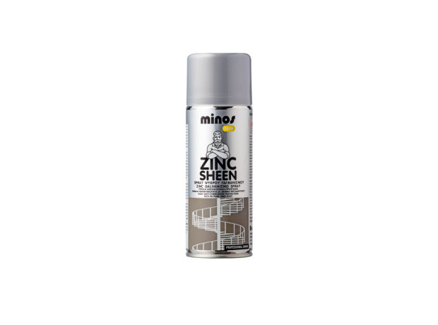 Minos Spray Σπρέι Γαλβανισμού Zinc Sheen Γκρι 400ml