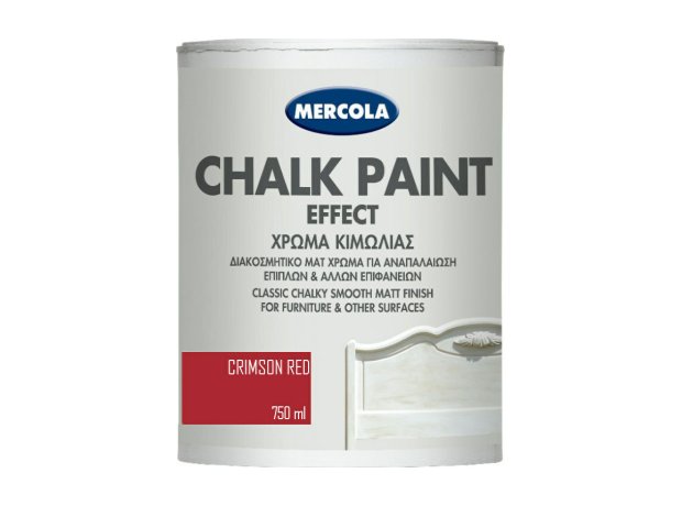 Mercola Chalk Paint Effect Χρώμα Κιμωλίας Crimson Red 750ml