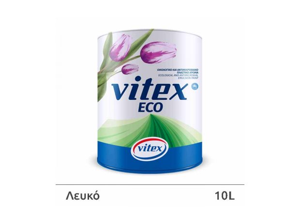 Vitex ECO. Οικολογικό αντιμικροβιακό πλαστικό χρώμα εσωτερικής χρήσης.  Λευκό