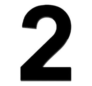 Πινακίδα ABS Αριθμός "2" Αλουμίνιο 70x85mm Μαύρο