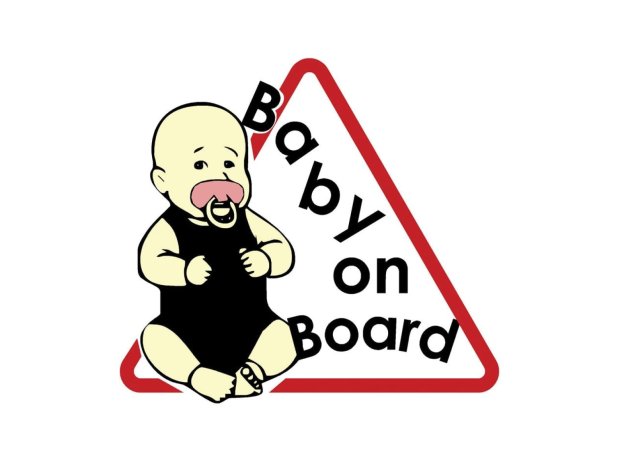 Πινακίδα σήμανσης αυτοκόλλητη "BABY ON BOARD"