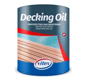 Vitex Decking Oil Λάδι Εμποτισμού Πολυουρεθάνης Διαλύτου Άχρωμο Ματ 5lt