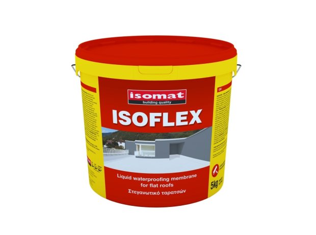 Isomat Isoflex Ελαστομερές Ακρυλικό Επαλειφόμενο Στεγανωτικό 5kg Κεραμιδί